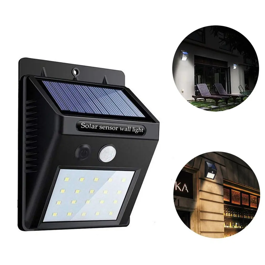 20 LED Solar Sensor Waterproof Light Wall Outdoor Lamp Energy Saving Hanging Garden Light
