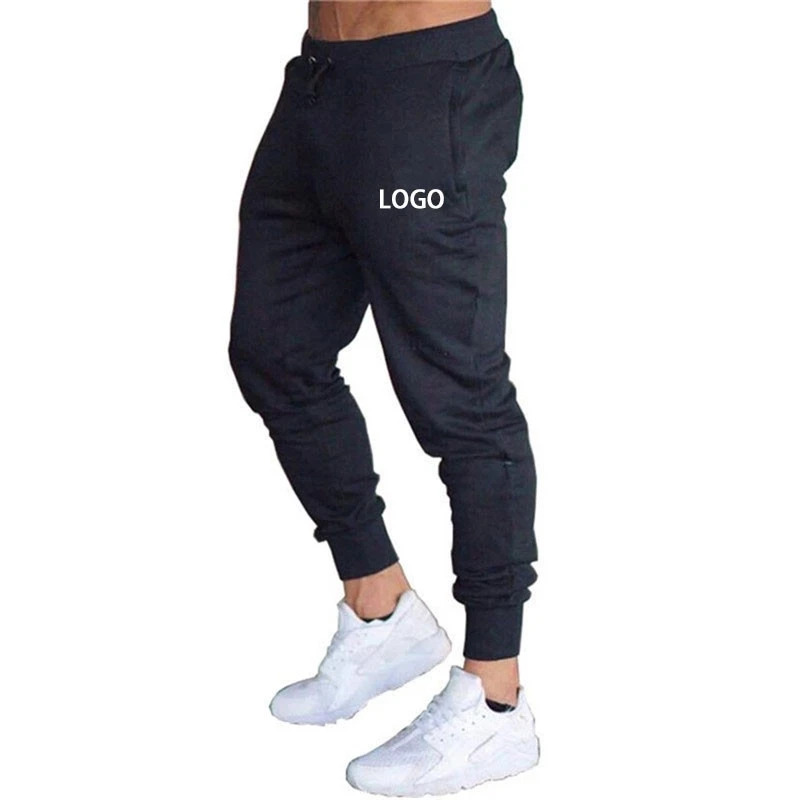 Customized Logo Printing Men Tracksuit Cotton Jogger Pants Sublimation Joggers Male Sport Wear Tapered Slim Fit  Soft Sweatpants