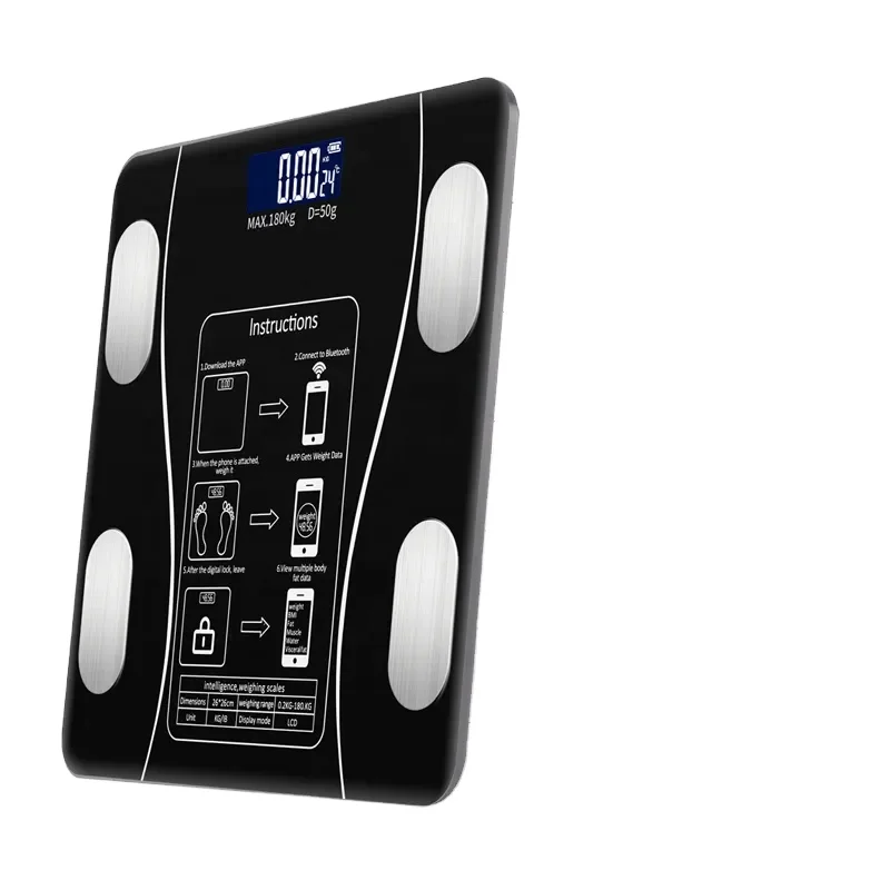 Cost-effective Bluetooth LED Glass Bathroom Human Body Scale Electronic Digital Smart Body Weight Scale with OKOK App