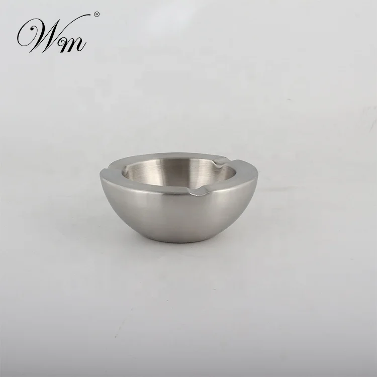 Commercial Home Indoor Outdoor Double Wall Stainless steel Ashtray with Three Cigarette Holder