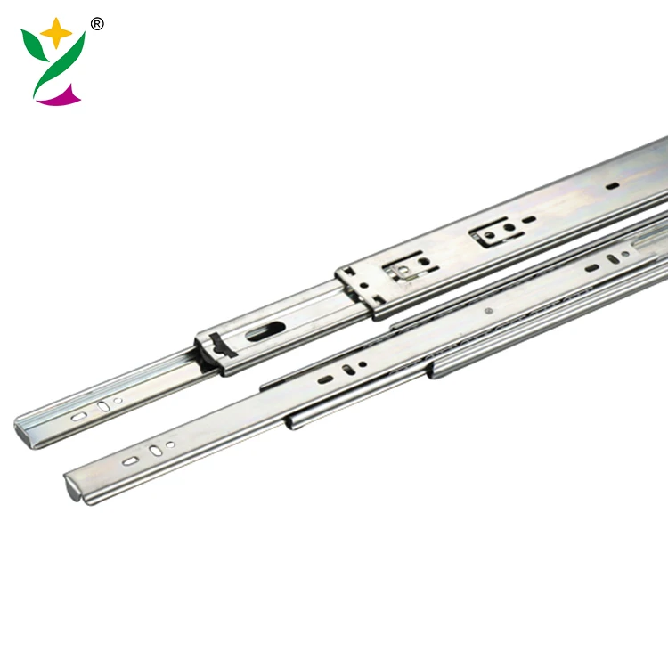 YUXING furniture sliders full extension ball bearing drawer slide stopper Telescopic Channel