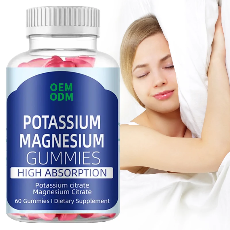 Private Label Bone Muscle Health Supplement Improve Sleep Nutritional Supplement Lower Blood Pressure Potassium Magnesium Gummy