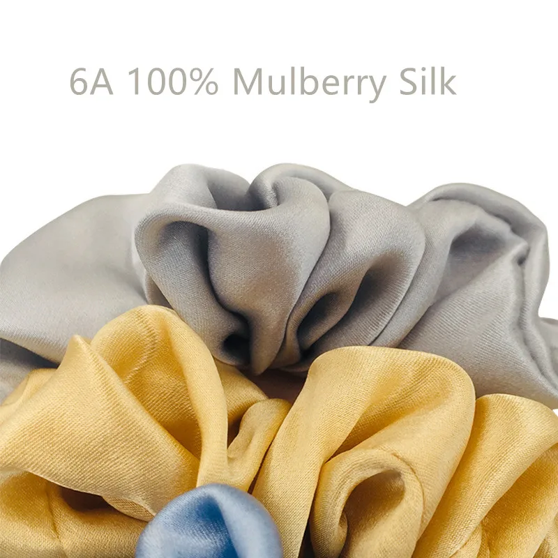 
Custom 100% Real Mulberry Silk Hair Band Soft Touching Hair ties Silk Srunchie 