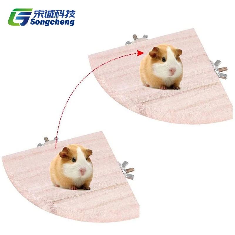 Wooden Parrot Fan Platform Bird Station Board Durable Hamster Jumping Springboard Rest Platform