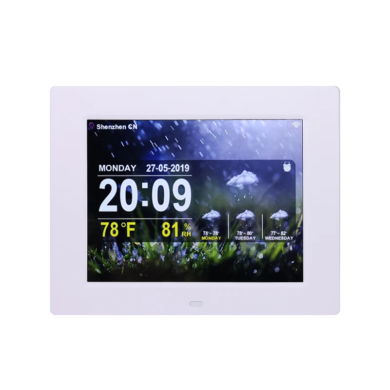 Temperature and humidity display wifi wireless weather station with 8 inch digital calendar day clock