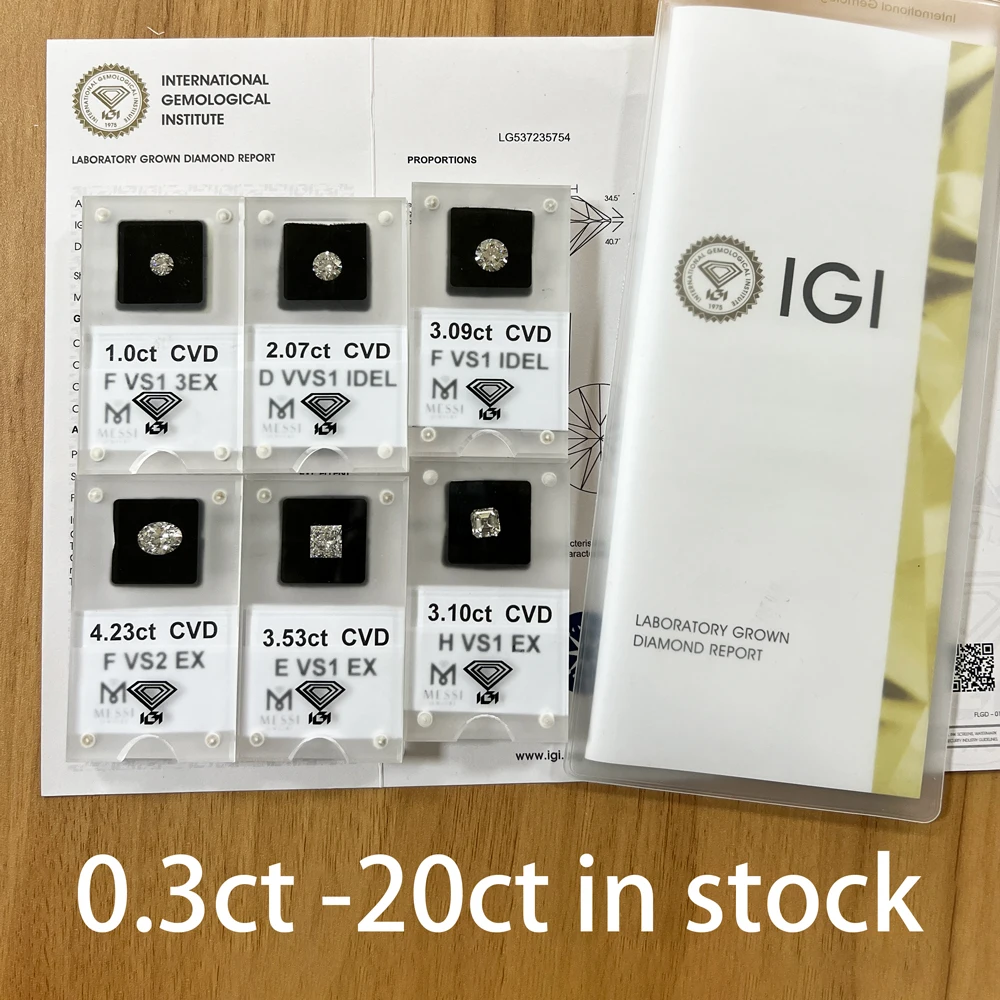 Wholesale IGI GIA Certificate 0.3-7ct VVS CVD Diamond Loose Lab Grown Diamonds