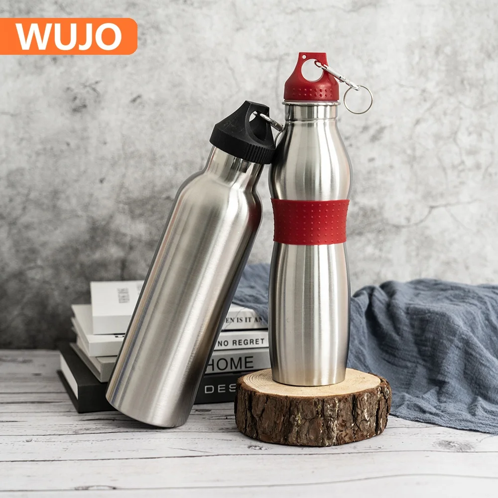 Бесплатный образец Sus 304 из нержавеющей стали с двойной стенкой вакуумная изоляция металлическая Спортивная бутылка для воды карабином