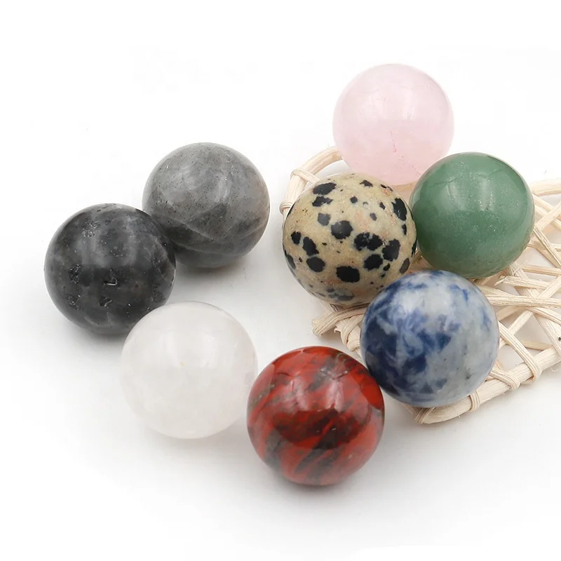 Wholesale Natural Healing Gemstone Stone 25mm Big Crystal Rose Quartz Sphere Crystal Ball Sphere Charms For  Decoration