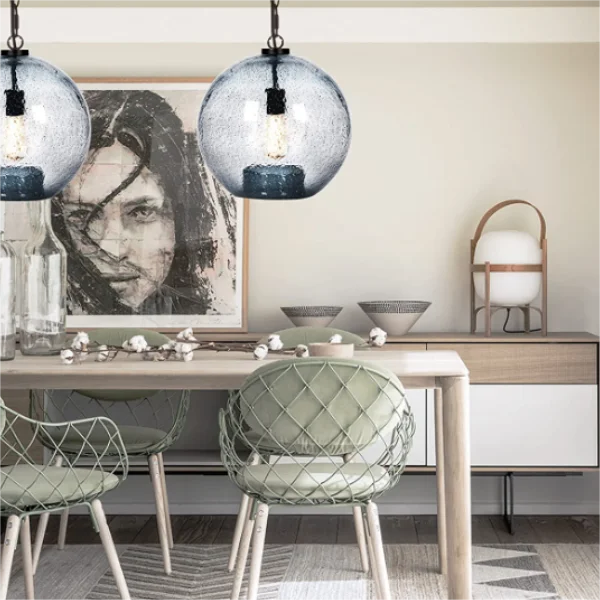 Farmhouse Pendant Light Hand Blown Glass Ceiling Hanging Lamp Shade Kitchen Island Lighting