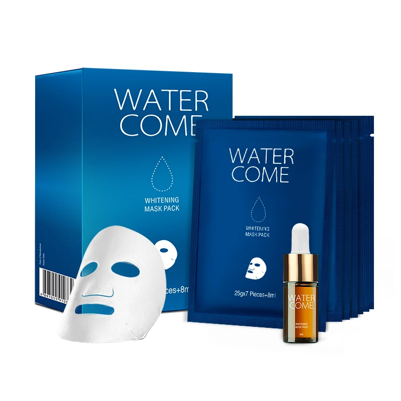 Watercome Новые поступления 25 г, 8 шт, по уходу за кожей Отбеливающий Тканевая маска с экстрактом алоэ вера косметическая маска для лица с 8 мл отбеливание сущность