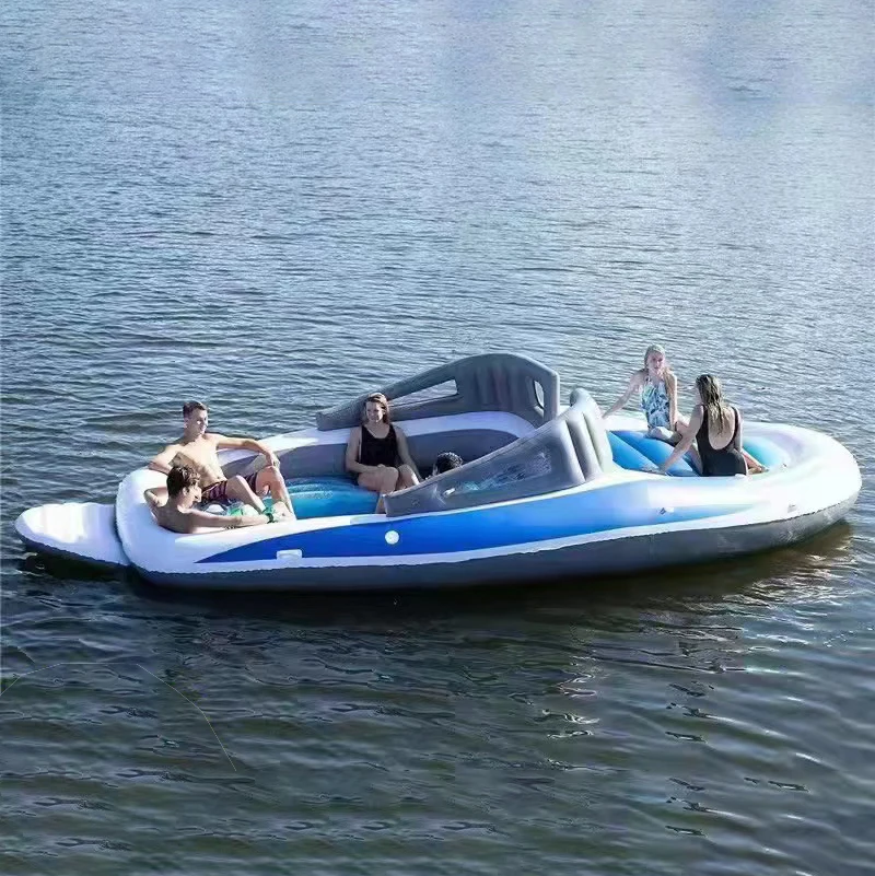 Newest Inflatable Yacht inflatable boat airtight water party boat for Island Floats