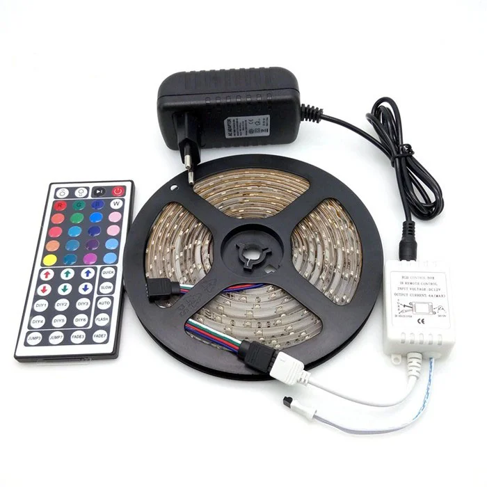 2835 5050 DC12V Гибкая RGB ТВ ПОДСВЕТКА комплект IP65 водонепроницаемый 5 м Светодиодные полосы света с ИК-пульт дистанционного управления 24-мя