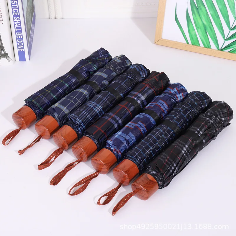 Factory High Quality Wholesale Print 3 Folding Umbrella Light Weight China Made Umbrella customized