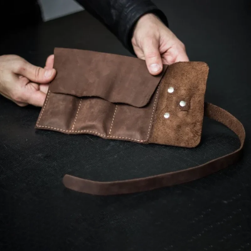Factory Leather Pocket Knife Roll Custom Knife Holder Sheath Vintage Tool Bag
