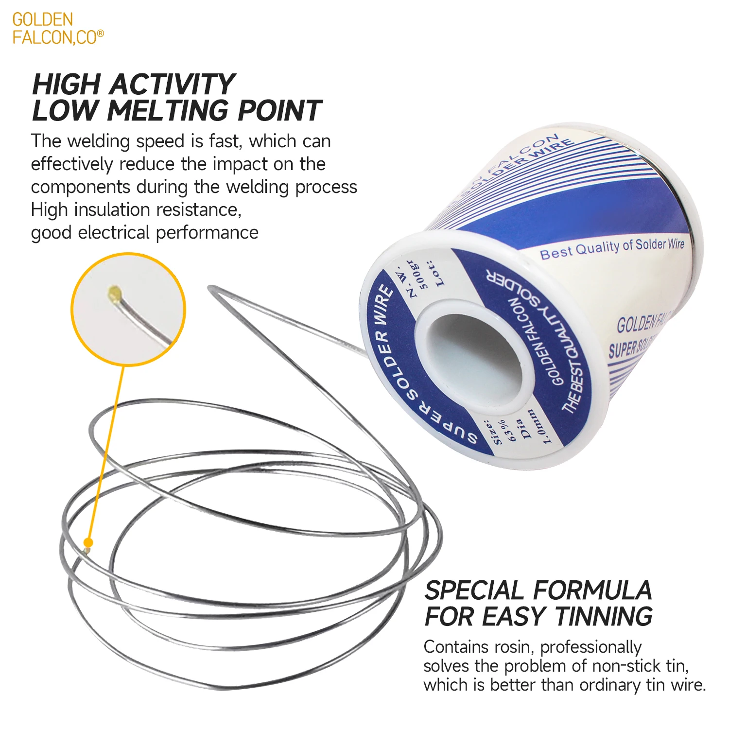 solder wire Sn63/Pb37  1mm diameter 500g Flux Rosin Activated Cored Welding Wire Tin wire