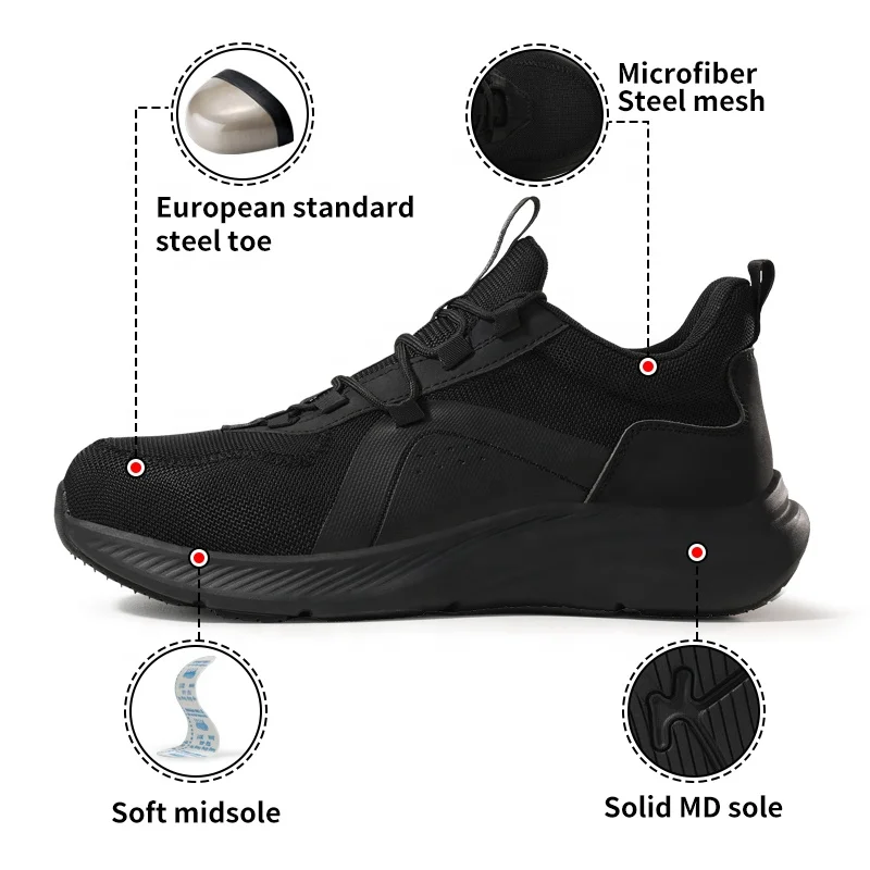LAnoudun Sports series simple fashion safety shoes Steel wire fabric durable safety shoes