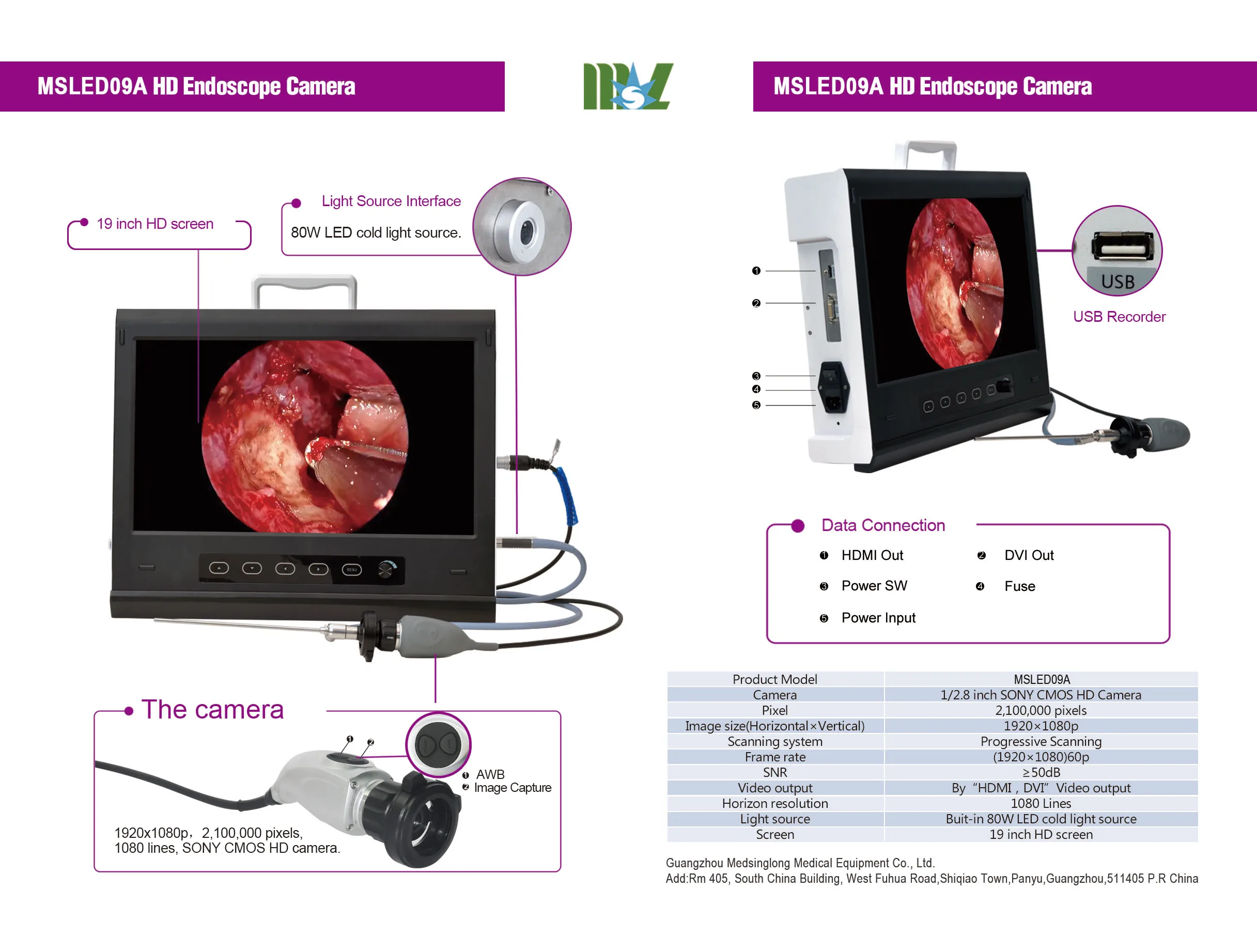 Endoscopic equipment portable Full HD Endoscope Camera u007F 1080P HD Camera  HDMI Video Output Portable Full HD Endoscope Camera