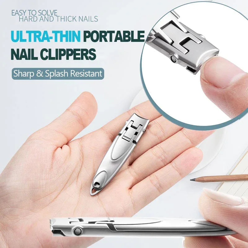 Hot Selling Cute Ultra-thin Portable Stainless Steel Nail Toe Cutter Trimmer Foldable Double-ended Nail Clipper Cutter Set Tool