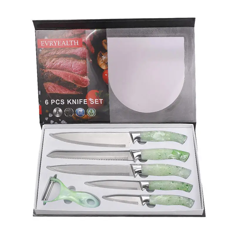 Knife Set Spray Paint Electroplating Head Chef Knife Household Cloud Handle Gift Knife Set