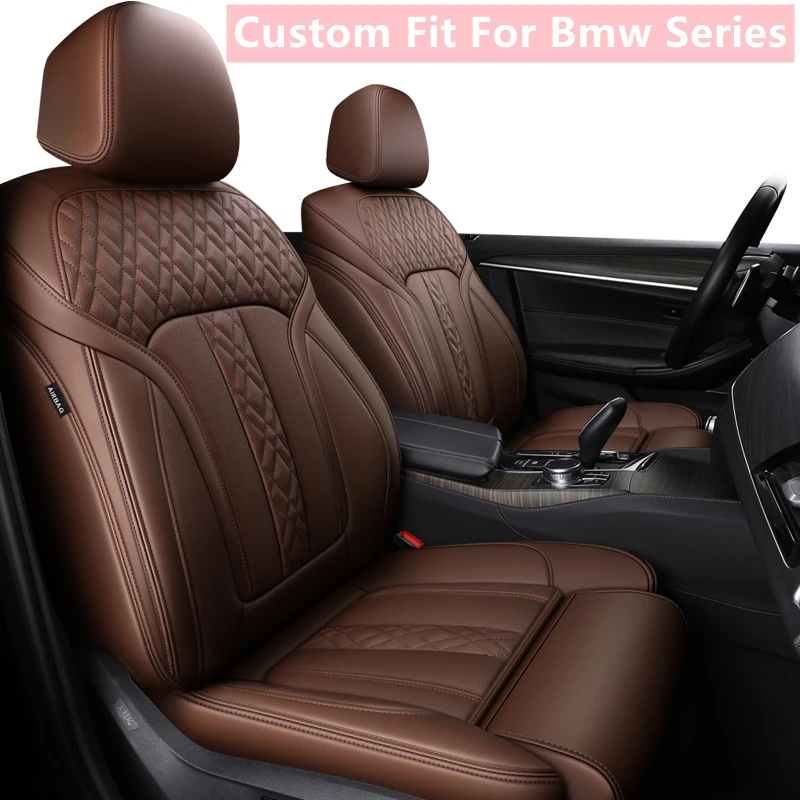 Custom Fit Car Accessories Seat Covers for 5 Seats Luxury Genuine Leather Middle Part Specific for Bmw 7 5 3 1 Series X5 X3 X1