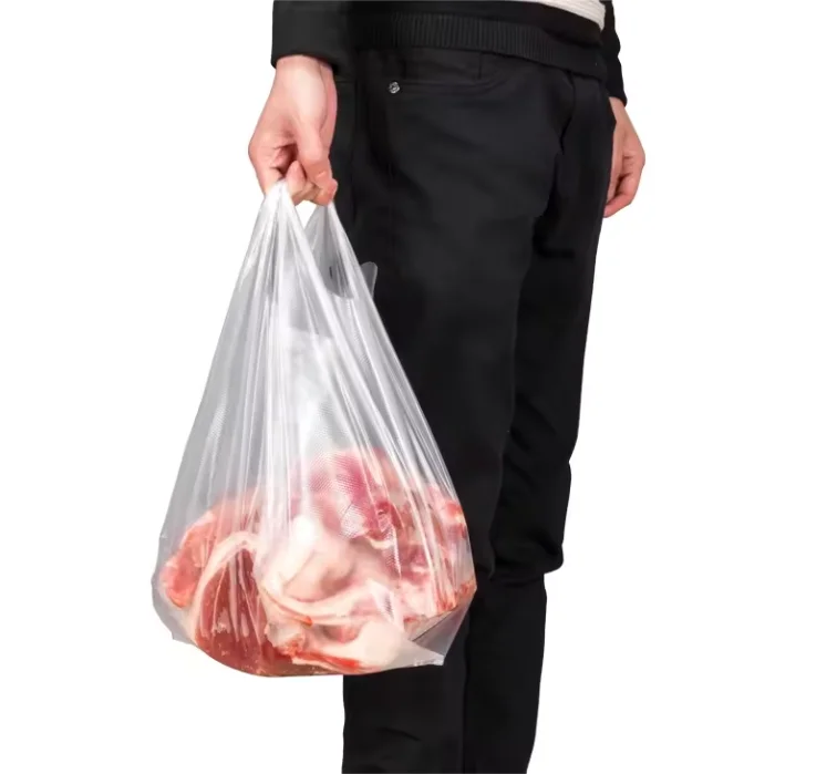 Manufacturer Food Certificate Supermarket Compostable Plastic Packing Take Away T Shirt Shopping Bag Plastic Food Bag