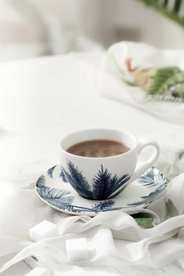 Hot sale Chinese style Porcelain tree pattern matt coffee tea set ceramic tea pot coffee cup saucer