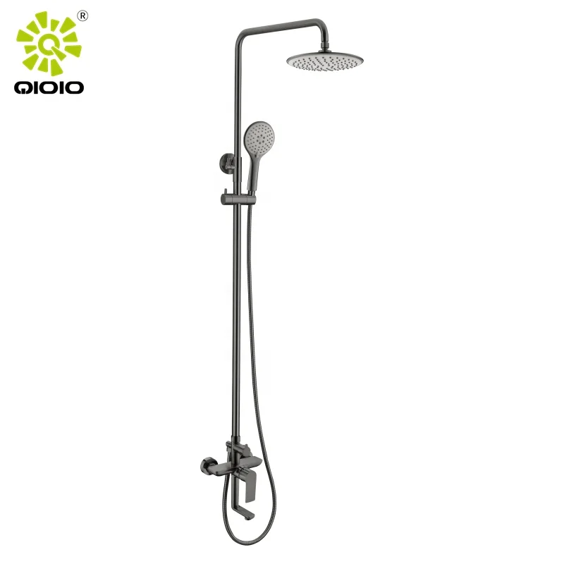 Casting Plate Series 304 Stainless Steel PVD Gun Grey Gunmetal 3-way Hot Cold Shower Faucet