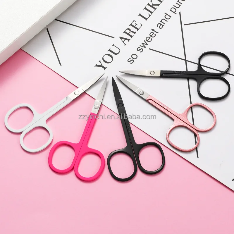 stainless steel small pink lash Scissors eyelashes scissors makeup mini scissors