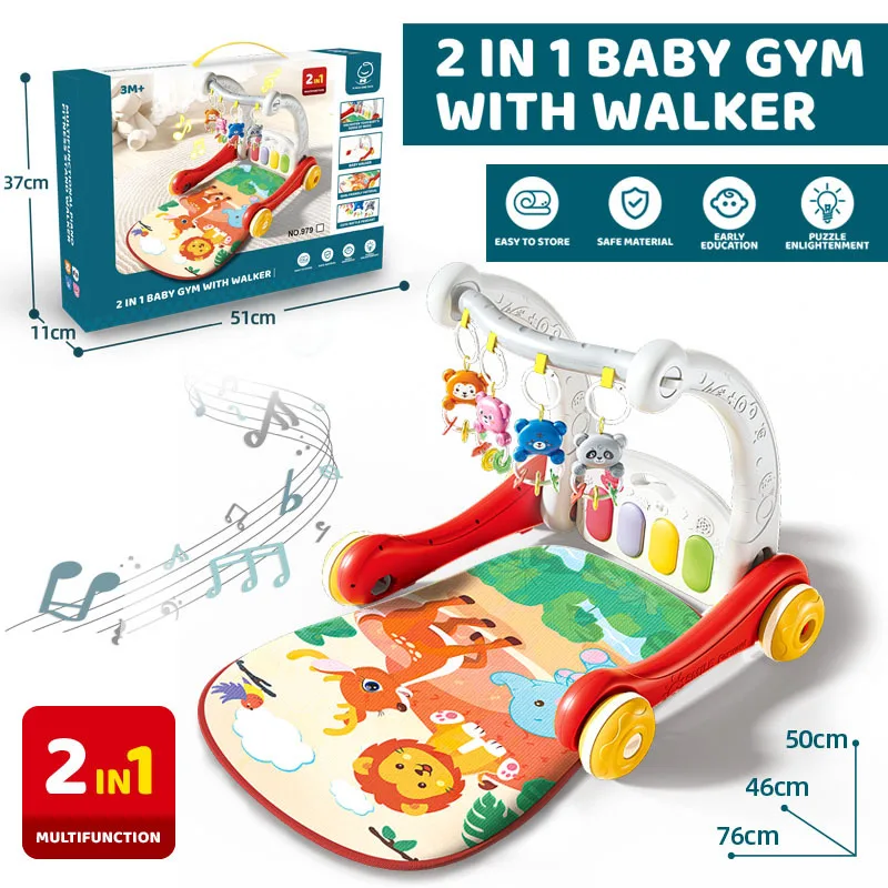 BGL Baby Gym Play Mat Musical Piano Baby Activity Center with Learning Sensory Toys baby Tummy Time Mat