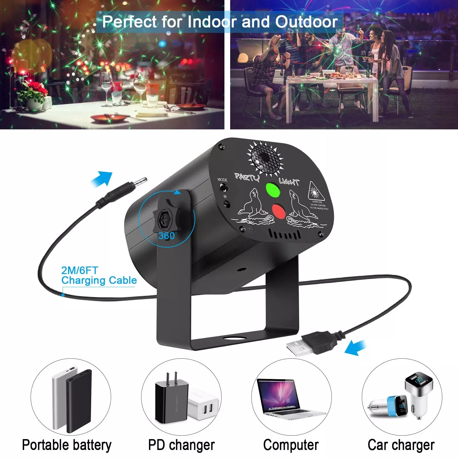 Party DJ Lights Remote Control Mini Disco Ball Stage Light Sound USB Plug RGB Led Strobe Lamp For Decor Gift Bar Rave Xmas Show