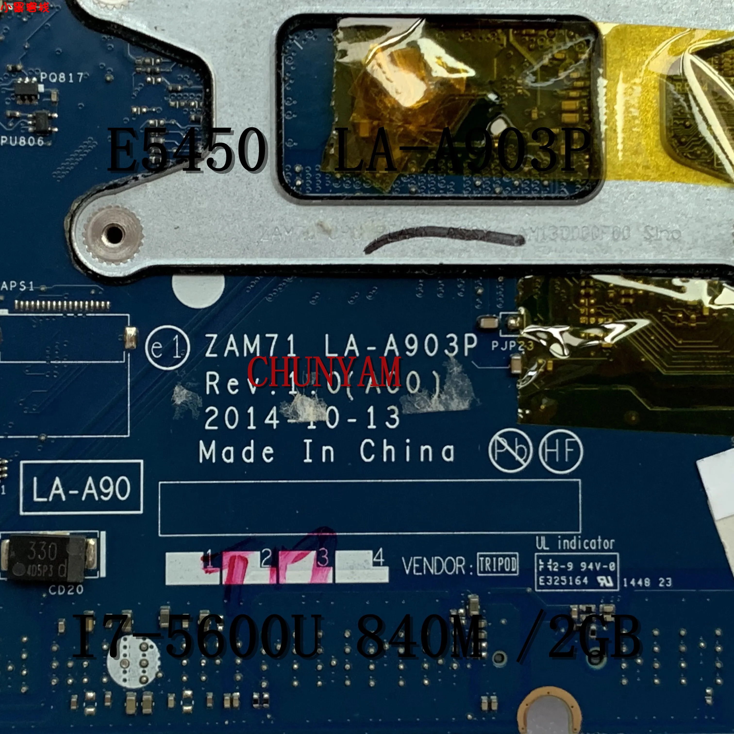 Wholesale ZAM71 LA-A903P w/ i7-5600u 840M 2GB For Latitude E5450 Laptop Notebook Motherboard CN-07FG2 7FG2 Fully Tested