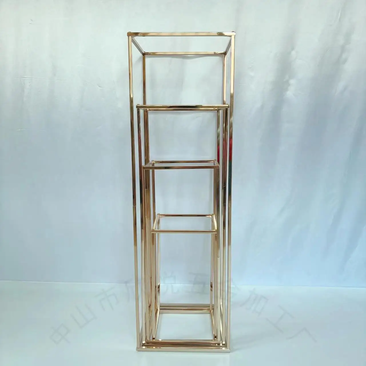 Wholesale column vase wedding center decoration rectangular geometric flower stand for wedding decoration event Home Party
