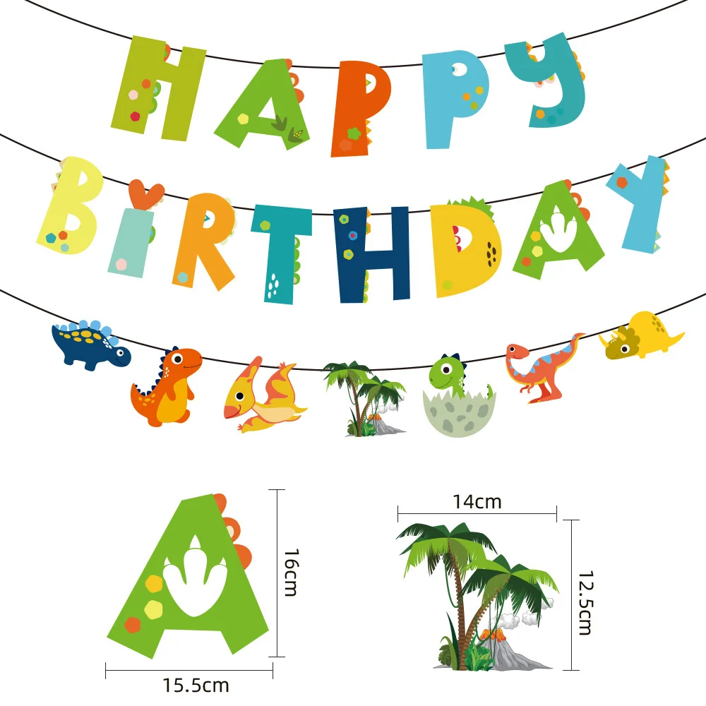 TLX Wholesale Birthday Banner Traffic Dinosaur Hawaii Theme Birthday Decoration Banner