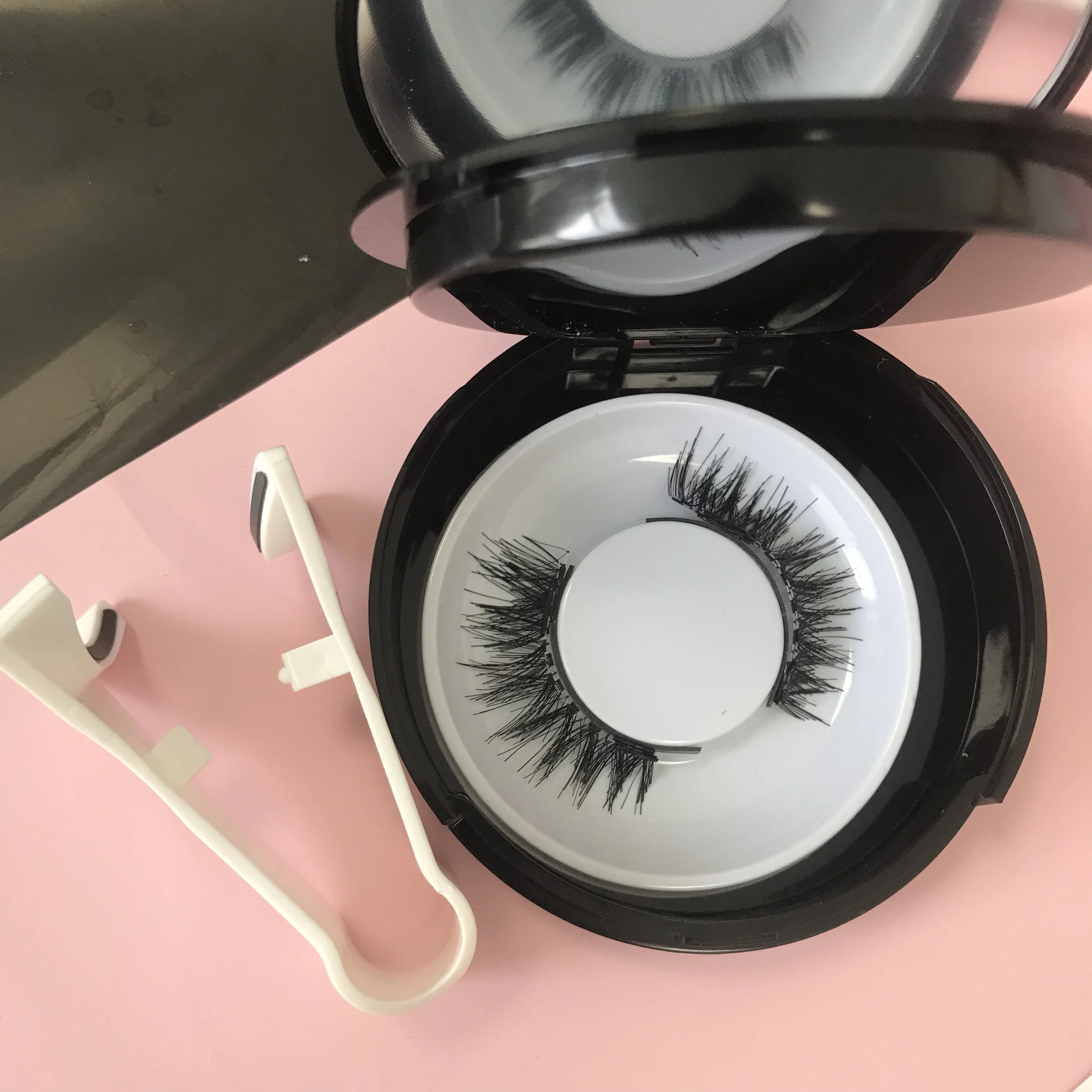 Wholesale customized private label faux mink magnetic lashes with lash curler no glue Quantum 1 2 3 magnets Magnetic Eyelashes