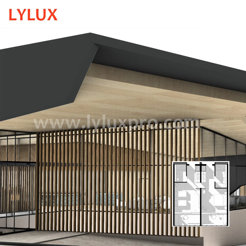 Modern designed steel structure building prefab/prefabricated luxury motel at coast, beach, island