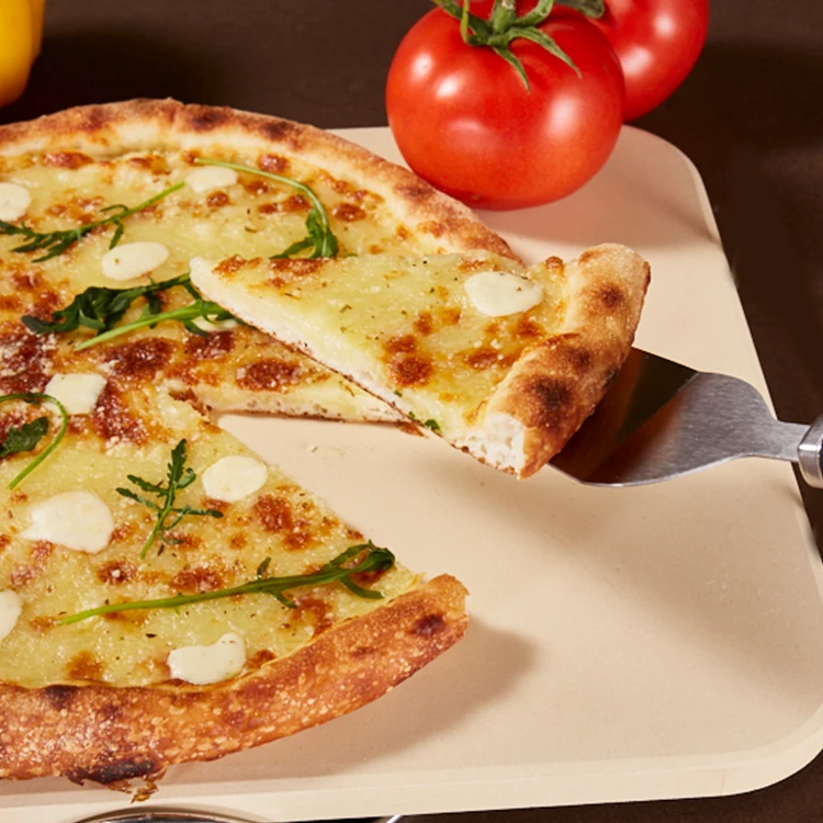 Durable & Safe Thickness Baking Oven Grilling Square Pizza Stone for Personal Pizza, Ideal for Baking Crisp Crust Pizza, Bread