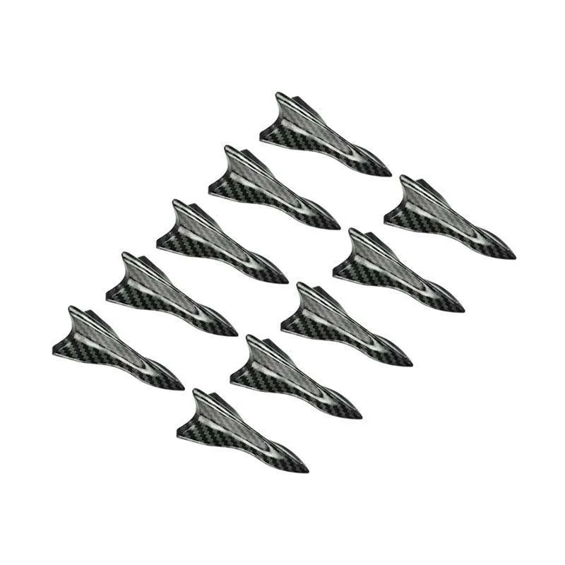 10Pcs Universal Rear Roof Shark Fins Spoiler Wing Kit Car Roof Spoiler Bumper Spoiler Shark Fin Diffuser Vortex Generator