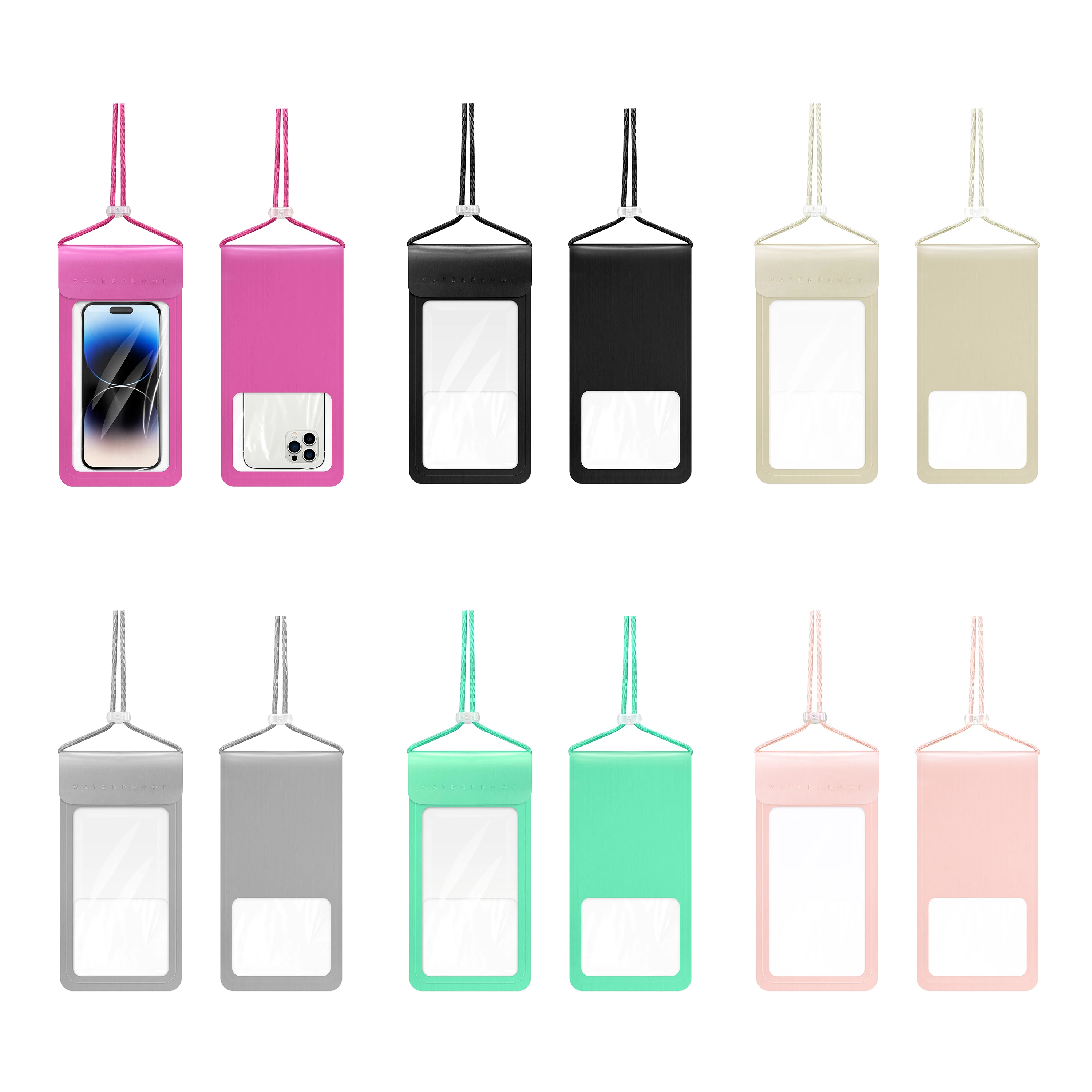 New Design 6.8 7.2 Inches Universal Waterproof Aquatic Cell Phone Bag Case Clear Diving Swimming Waterproof Bag For Phone