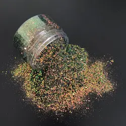 Мелкий блестящий клей из полиэстера для косметики оптом, мелкий смешанный Блеск для ногтей хамелеон