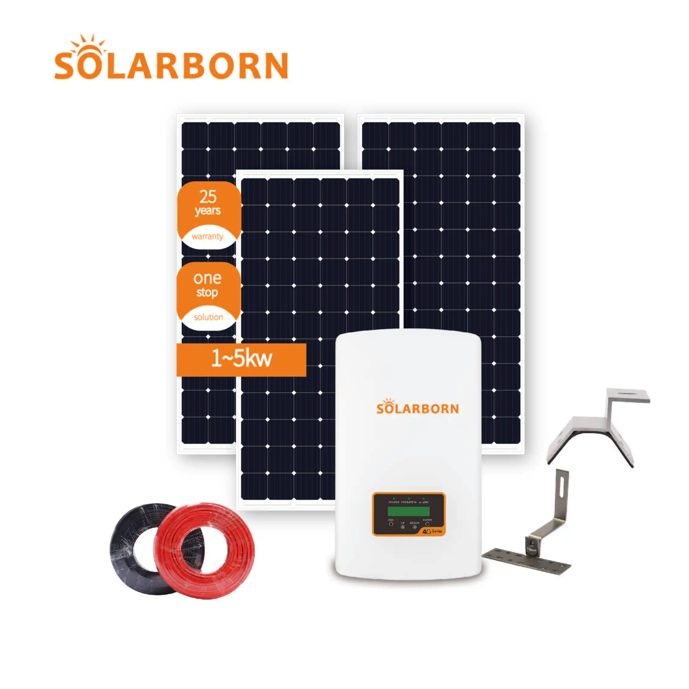 
Solarborn 2kw 3kw 5kw home off grid solar power energy system solar panel system for home 