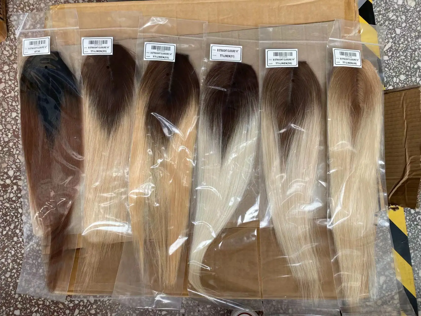 Rebecca heat resistant fibre long straight hair weaving with closure ombre full head pack wholesale synthetic hair extension