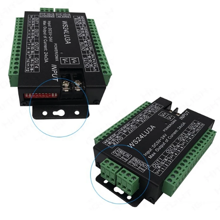  DMX512 декодер 24-канальный красочные огни RGB с сценические освещения led контроллер