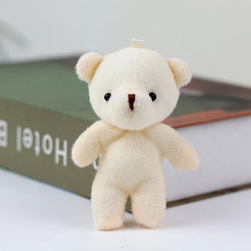 cheap price 11CM small plush teddy bear stuffed mini white bear plush toy