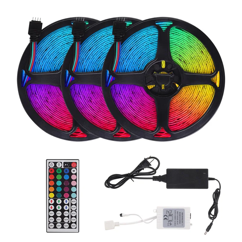 Светодиодные полосы Dc12V наружные не водонепроницаемые 110V 220V Smd 5050 3528 Rgb светодиодные ленты света Ip68 гибкие полноцветные