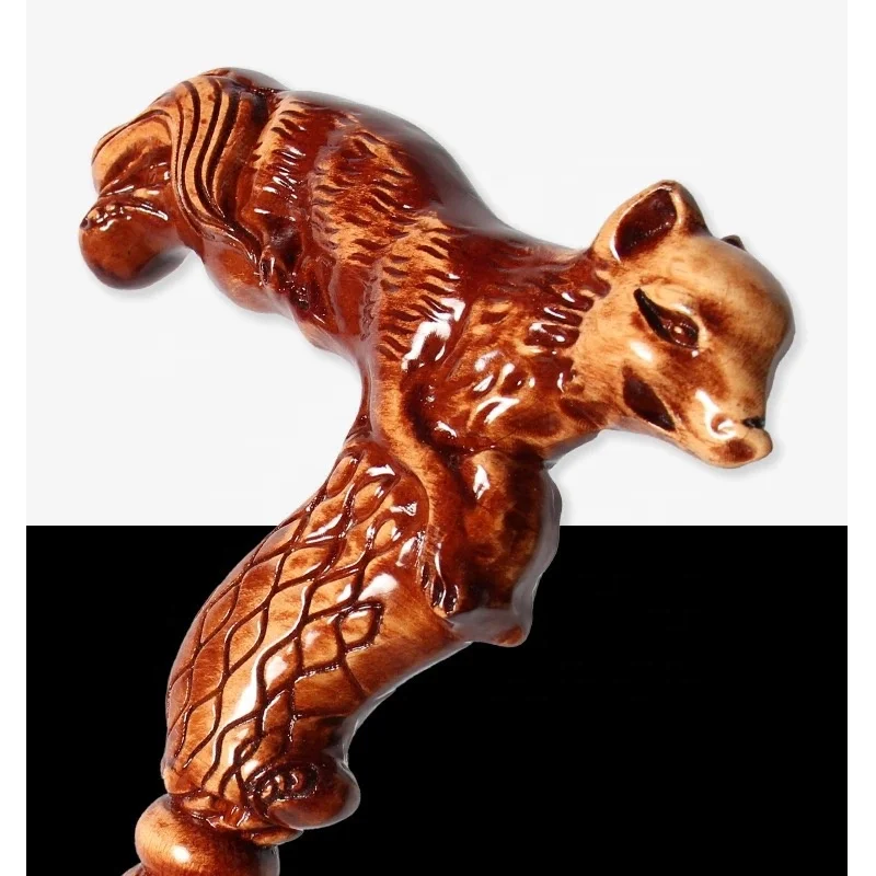 high quality Wooden crafts walking old man walking stick for men walking crutches hands beech cane