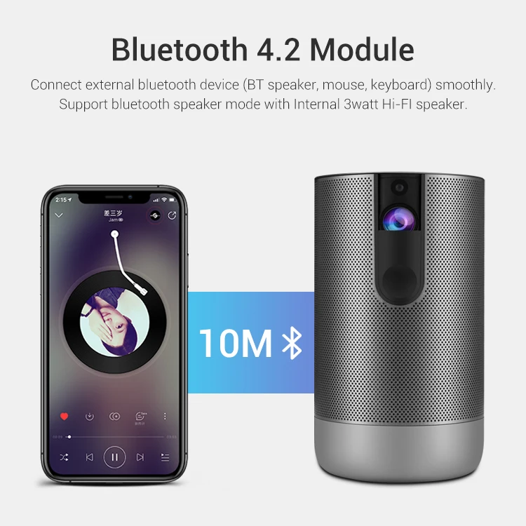 Cylindrical shape D029 DLP mini portable full hd projector smart touch home theater projectors 4k