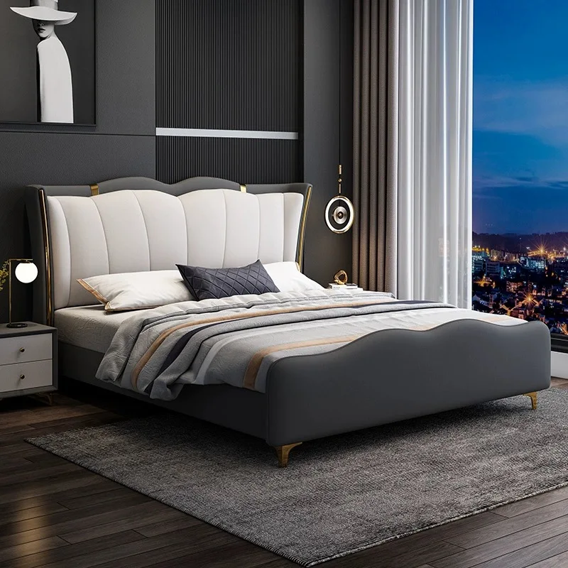 Up-holstered Beds King Size Bed Frame Luxury Bedroom Furniture Set Luxury King Size Bed Classic