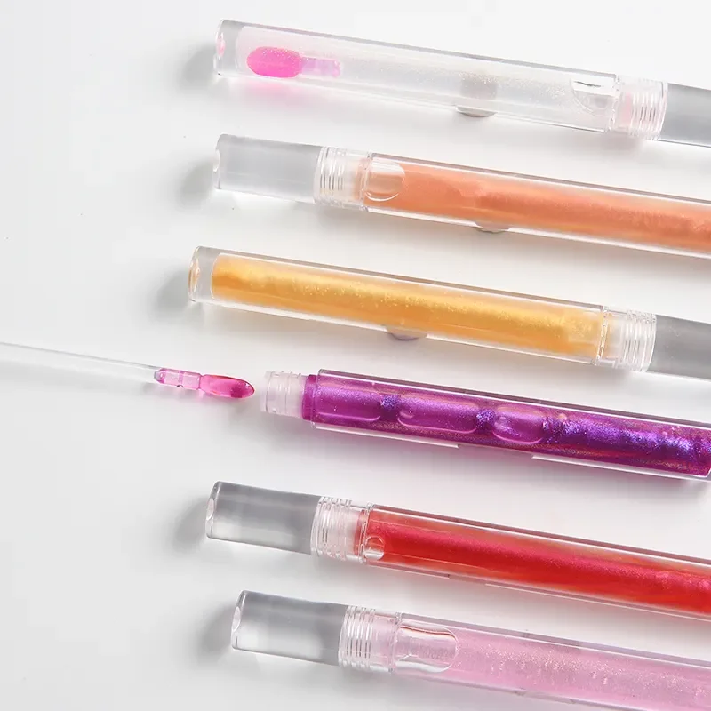 DIY Your logo Trendy Pre Made Quality Manufacturer Fruit Flavor Thick Base High Pigmented Red Black Purple Clear Pink Lipgloss