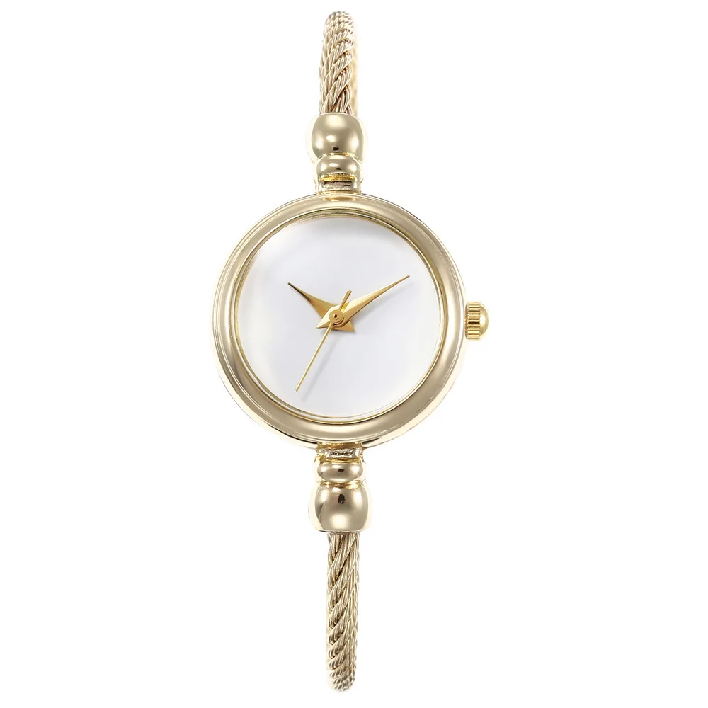 Minimalist Women Watches Gold, Stainless Steel Bracelet Watch Slim European Style Girls Ladies Quartz Wristwatch/