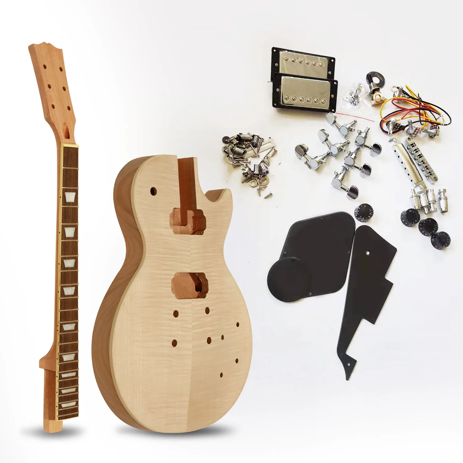 Musoo Brand LP style Electric Guitar kit  unfinished DIY LP kit cheap price